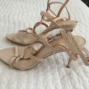 J Crew Leather High heeled Gladiator shoes